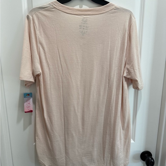 Fruit of the Loom Soft Pink V-Neck Tee - Picture 2 of 4